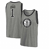 Brooklyn Nets Fanatics Branded Greatest Dad Tri-Blend Tank Top - Heathered Gray